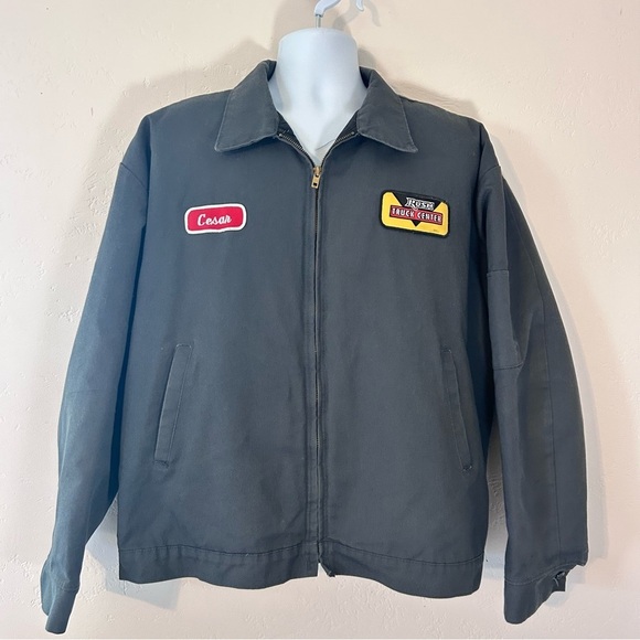 SHOP JACKET Men’s XL Uni-Wear Canvas Jacket Rush Truck Center Ceasar Patches - Picture 2 of 14